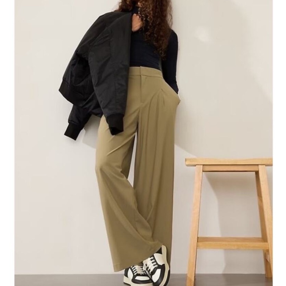 Athleta Pinnacle Trouser Pant Olive Branch Green 14 P
